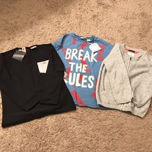 NWT- Zara Boys sweater & 2 long sleeved shirts- price is for all 3!!!